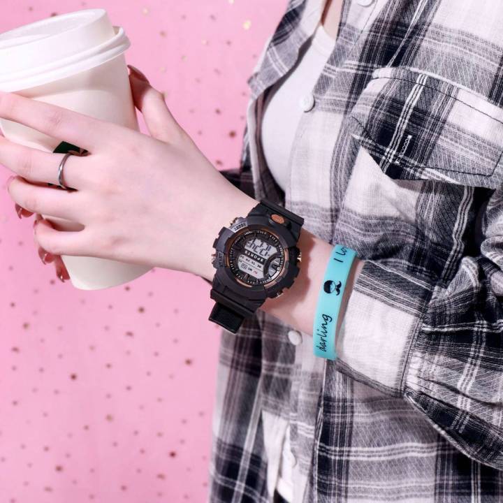 นาฬิกาข้อมือดิจิตัล-นาฬิกาข้อมือแฟชั่นผู้หญิง-นาฬิกาเด็ก-สีพาสเทล-สวย-ใส่เท่ห์-ใส่ได้ทั้งสองเพศ