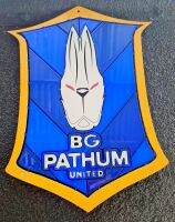 BG PATHUM UNITED โลโก้บีจี ปทุม ยูไนเต็ด วัสดุทำจากเหล็กตัดเลเซอร์ทำสีเหมือนจริงขนาด 65*50 cm.หนา 3mm.พ่นสี 2K สูตร 2/1พ่นรถยนต์ภายนอกทนทุกสภาวะอากาศ