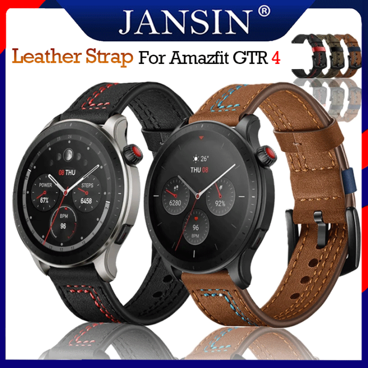 สาย-สําหรับ-amazfit-gtr-4-สายนาฬิกาข้อมือหนังแท้-แบบเปลี่ยน-สายนาฬิกา-amazfit-gtr-4-smart-watch