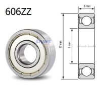 ตลับลูกปืน ลูกปืน แบริ่ง ล้อ ฝาเหล็ก Bearing แกน 6mm 606ZZ (1 ตัว)