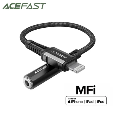 ACEFAST MFi Lightning to 3.5MM Headphone Adapter For 12 11 Pro Max XS 3.5MM AUX Jack Earphone Converter For IOS Wire Cord