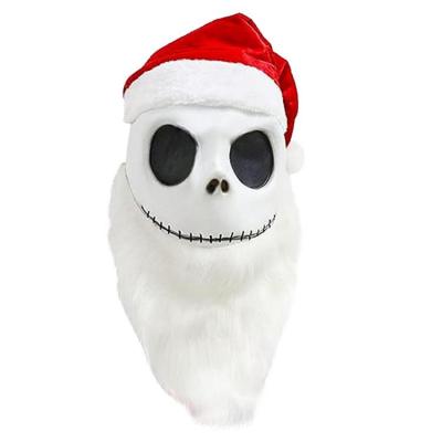 Skull Face Cover Christmas Jack Full Face Cover Novelty Christmas Santa Cosplay Costume Headgear Props for Christmas Masquerade pretty good