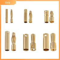 LIXIA 10Pairs 2/3/3.5/4/5/5.5mm อุปกรณ์เสริม สำหรับเครื่องบินรุ่น ทรัมเป็ต Banana Plug กระแสไฟสูง ขั้วต่อแบตเตอรี่ RC ปลั๊กตัวเมีย