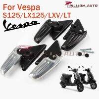 1 Pair Rear Footrest Vespa Foot Rest with Mounting Nuts Black Silver for Vespa S125, Lx125, LT, LXV