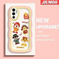 เคส JIUMOO สำหรับ VIVO V23E 4G V23E 5G V23 5G S12 5G เคส Y75แฟชั่นลายคลื่นความคิดสร้างสรรค์ลายครีมเลนส์กล้องถ่ายรูปเคสโทรศัพท์แบบใสกันกระแทกเคสนิ่มซิลิโคนแบบเรียบง่ายฝาครอบใส