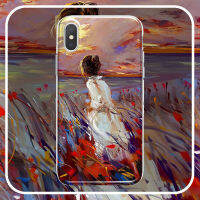 ภาพวาดสีน้ำมันสาวเคสโทรศัพท์สำหรับ Apple 13 Huawei OPPO Xiaomi Vivo One Plus