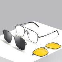 【hot】 New Men  39;s Myopic Glasses Frame Magnetic Absorption Set Polarization Clip Night Vision Buy a