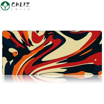 CHLIZ Mice Mat, Non-Slip Gaming Mouse Pad, 35.4 X 15.7 Inch Line Pattern Colorful Large Desk Mat for Home