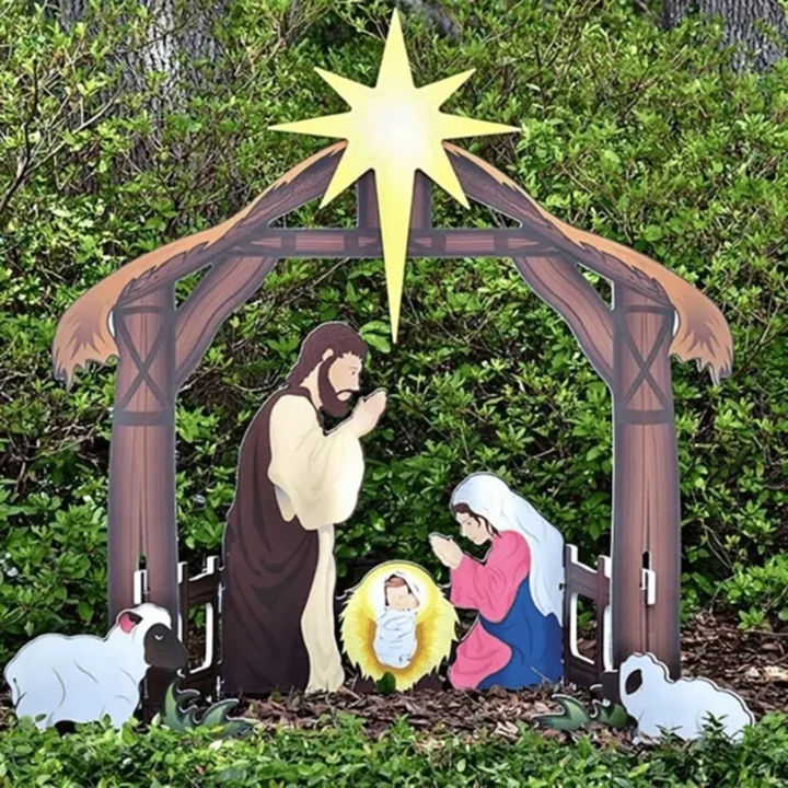 Holy Night Outdoor Christmas Nativity Set Steady and Weatherproof ...