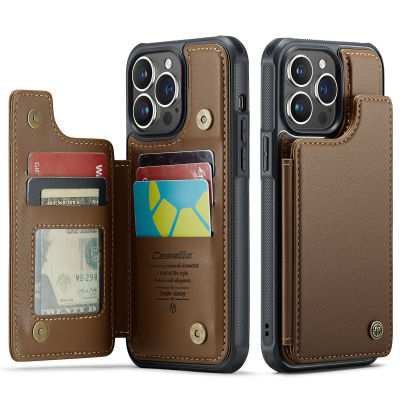 เคสด้านหลังใส่โทรศัพท์เป็นหนังหรูสำหรับธุรกิจ CaseMe สำหรับ IPhone 12 13 14 Pro Max Sampul Kartu แบบกระเป๋าสตางค์ RFID สำหรับ IPhone 12 13 Pro 14 Plus