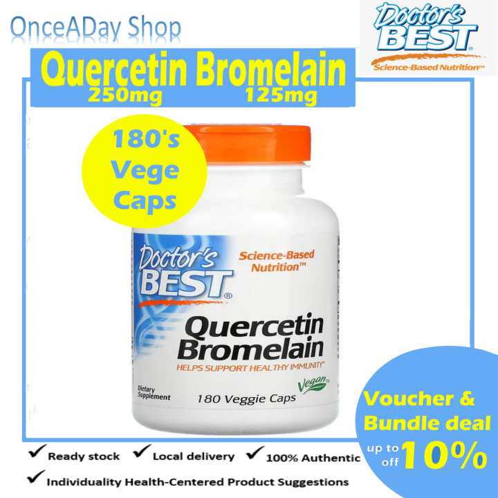 Doctor's Best, Quercetin Bromelain, 180 Veggie Caps, Doctor Best, Once ...