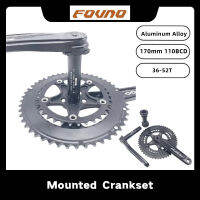 FOVNO 170มิลลิเมตรจักรยานถนน Crankset กับ110BCD อลูมิเนียม CNC ดิสก์36-52ครั้ง Chainring ตรงติดตั้งคู่ Crankset ขี่จักรยาน