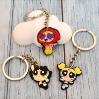 1 Piece Cartoon Rubber Keychain Character Cute Girl Keyring Figure Key Chains Couples Bag Pendant Creative Car Pendant