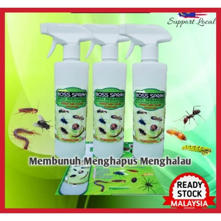 New Spray Anti Serangga Organik Boss Botol 500ml Ubat Semut Lipas Lalat Pati Lazada