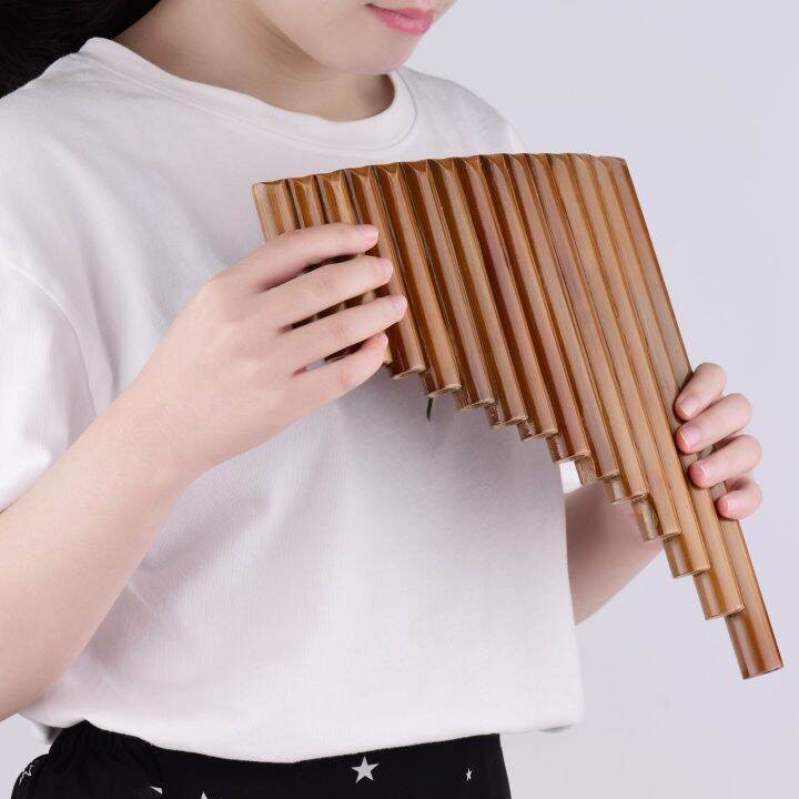 Muslady Pan Flute 15 Pipes Natural Bamboo Wind Instrument Panpipe G Key