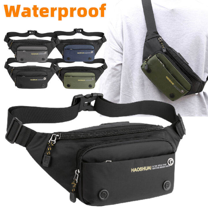 Waterproof Waist Bag Casual Sport Chest Bag Men Belt Purse Nylon Phone ...