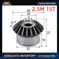 1pc Bevel Gear 2.5 Mod 15 ฟัน 2.5M 15T พร้อมรูกระบวนการ 8mm 90 Degree Drive Commutation Steel Gears with Screw-BIANO