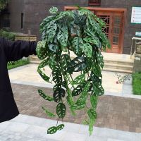 Artificial Hanging Vines Plants Tall 90Cm Fake Wall Vines Long Monstera Leafs Hanging Rattan Green Ivy For Room Garden Decor