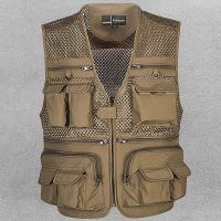 CODAndrew Hearst ✌Summer Middle-Autumn Elderly Boy Dad Camouflage Mesh Vest Outdoor Multi-Pocket Photographer Spring Autumn Fishing