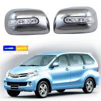 รถ ABS Chrome ใหม่2ชิ้น2012 2014 2016 2018สำหรับที่คลุมประตูกระจก Toyota AVANZA พร้อมไฟ LED