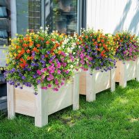 【CC】 Eucalyptus Artificial Flowers Outdoor Fake for Decoration UV Resistant No Fade Plastic Garden Porch