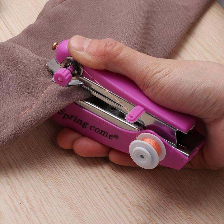1 Pc Colorful Mini Sewing Machine Patchwork Over Lock Diy Portable Pocket Manual Stitch