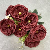 【DT】 hot  Silk Artificial Flower Hibiscus Rose Simulation Flowers Wedding Decoration Fake Roses Holiday Party Valentines Day Gift Bouquet