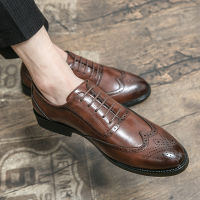 วินเทจผู้ชายรองเท้าอย่างเป็นทางการ Brogues ออกแบบทนทานสำนักงานธุรกิจหนังนิ่มระบายอากาศงานแต่งงาน