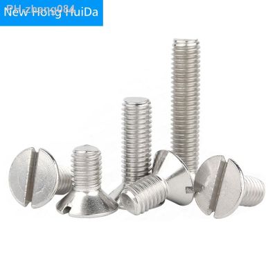 Slotted Flat Head Machine Screw Metric Thread Countersunk Bolt 304 Stainless Steel M2 M3 M4 M5 M6 M8 M10