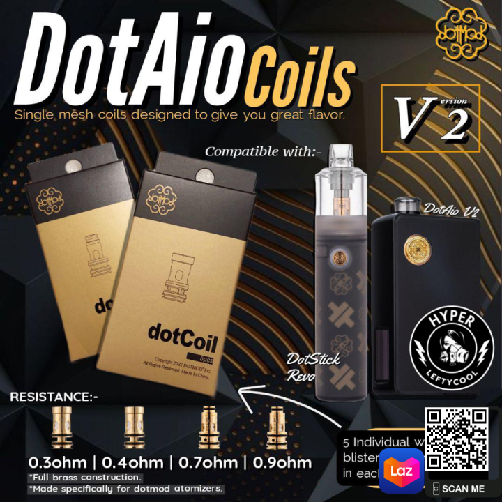 100 DOTMOD V2 Coil OCC Dotcoil for DOTAIO V2 Compatible with Dotstick Revo Lazada