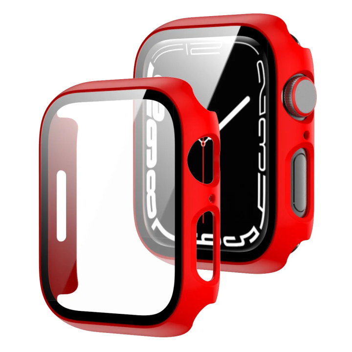 เคสสำหรับ-apple-watch-กระจกเทมเปอร์กรอบกันชนป้องกันจอฟิล์ม8-7-6-se-5-3-2-1สำหรับ-i-watch-series-8-7-6-5-4-42-44-45มม