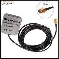 UWLYWX 3m แม่เหล็กแบบแม่เหล็ก Singal ที่แข็งแกร่งขึ้น 28dB ลน่าได้รับ ระบบนำทางนำทาง อะแดปเตอร์ทางอากาศ เครื่องรับสัญญาณ GPS เสาอากาศ GPS สำหรับรถยนต์