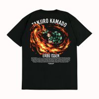 Kroncong เสื้อยืด Anime DEMON SLAYER KIMETSU ไม่มี YAIBA TANJIRO เทคนิค V2คุณภาพสูงเสื้อยืดผู้ชาย