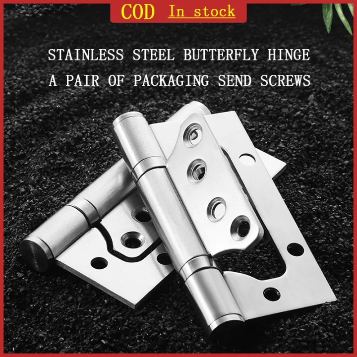 【COD】2Pcs 304 Stainless Steel Butterfly Hinges Heavy Bearing Door Hinge