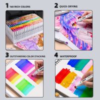 TouchFIVE Paint Marker 168 Colors Dual Tip Permanent Marker Pen Brush Pen Manga Based Art Stationery 030 Colors