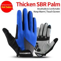 ROCKBROS Windproof Cycling Gloves Bicycle Touch Screen Riding MTB Bike Glove Thermal Warm Motorcycle Winter Autumn Bike Clothing