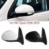 อะไหล่ประตูกระจกด้านข้างปีกสำหรับ VW Tiguan 2009-2016ผ้าคลุมกระจกมองหลังโคมไฟเลี้ยวสัญญาณไฟเลนส์กระจกเฟรม