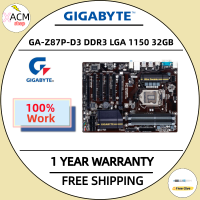 ใช้มาเธอร์บอร์ด GA-Z87P-D3 Gigabyte DDR3 LGA 1150 32GB Z87P-D3สำหรับ I3 I5 I7 22nm Z87ใช้เมนบอร์ดตั้งโต๊ะ