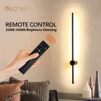 Remote Control Dimming Led Wall Lamp AC85-265 Modern Long Wall Light Fixture 800 1000mm Black Interior Wall Lamp Wall Sconce