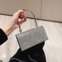 กระเป๋าสะพาย Rhinestone แบบใหม่ กระเป๋าสะพายขนาดเล็กหรูหรา Princess KTV Bag เอียงช่วงจัดเลี้ยงกระเป๋า Dress Bag Bungee