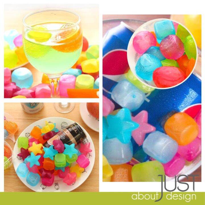 6 Pcs Reusable Fruit Ice Cube Quick Cooling Reusable Ice Cubes Colorful