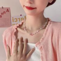 ??? Mushroom Pearl Bead Necklace สร้อยรูปเห็ดตะมุตะมิ มีสีชมพูและเขียว น่ารักสดใส