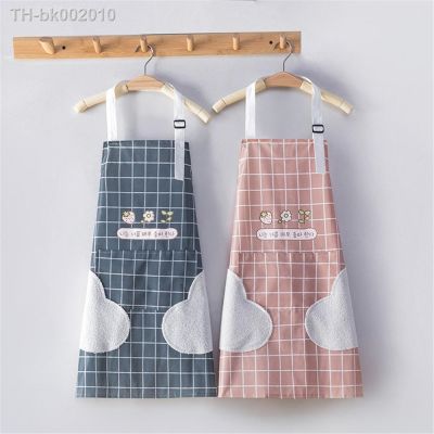 ✶✟✔ Wipeable Cute Kitchen Household Cooking Baking Apron Waterproof Oil-Proof Adult Waist Fashion Coffee Nail Shop Wipe Hand Apron