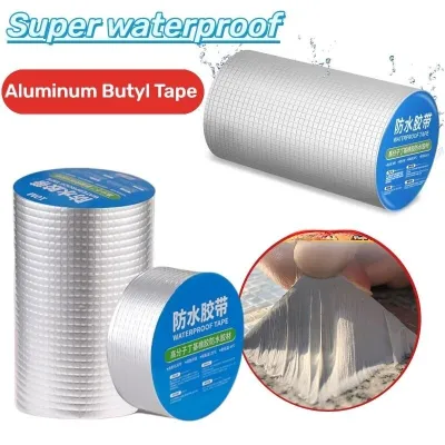Anti Leakage Tape Aluminum Foil Butyl Rubber Tape Super Resistant Waterproof Self Adhesive for Wall Crack Roof Pipe Repair Tools