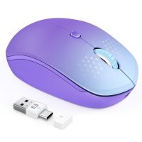 ZZOOI Seenda Rechargeable USB C Wireless Mouse Jiggler Moving for Laptop MacBook Pro Windows PC Keeps Computer Awake Purple Gaming Mice