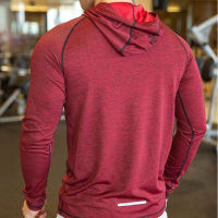 Sport Bodybuilding Sweatshirt Running Jacket Men Hoodies Gym Training Fitness Compression Jersey Long Sleeved T-Shirts Fast Dry