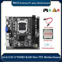 H61S (H61) LGA1155 Desktop Computer Motherboard +I3 2120 CPU+Thermal Grease+SATA Cable Supports 2XDDR3 RAM Slot NVME M.2 Port Motherboard