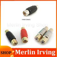 Merlin Irving Shop RCA Female to Female F/F Joiner Couplers AV Audio Video Adapter copper Cable Connector Jack Plug Gold Plated Speaker 3types