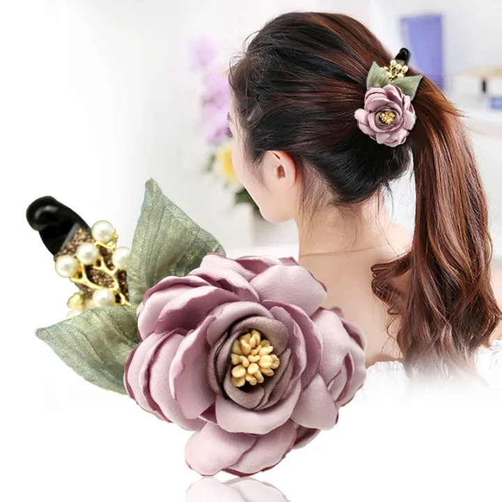 Fashion Korean Hairpin Ladies Cloth Art Fabric Flower Hair Clips Elegant  Women Wedding Bridal Hair Accessories | Lazada