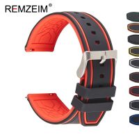 Rubber Silicone Watch Band Strap 20mm 22mm 24mm Women Men Green Red Black Sport Watch Band Stainless Steel Metal Clasp Straps